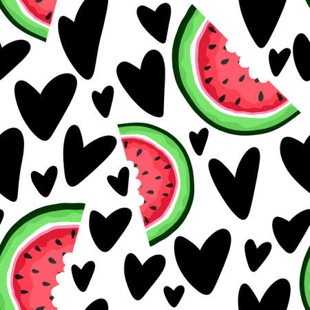 Summer seamless watermelon pattern for fabrics and textiles and packaging and gifts and cards and linens and kidsの写真素材