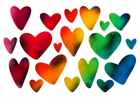 Valentines hearts set for stickers and cards and gifts and posters and postcard and kidsの写真素材