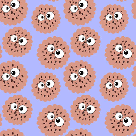 Kids cartoon seamless cookies pattern for fabrics and textiles and packaging and gifts and cards and linens and kidsの写真素材