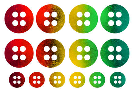 Buttons coloured set for postcard and cards and magazines and stickers and kids and hobbies