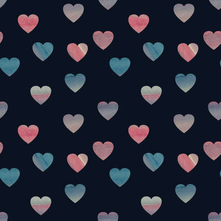Seamless valentines pattern with hearts for postcard and gifts and cardsの写真素材
