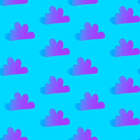 Kids cute seamless gradient clouds pattern for fabrics and textiles and packaging and linens and wrapping paperの写真素材