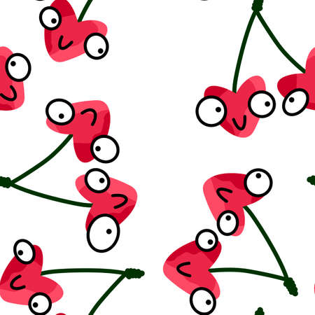 Fruit seamless cherry pattern for fabrics and textiles and packaging and gifts and cards and linens...