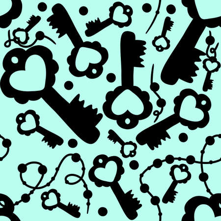 Seamless pattern with keys for fabrics and textiles and packaging and gifts and cards and linens and kidsの写真素材