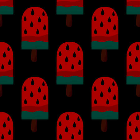 Tasty summer seamless ice cream watermelon pattern for fabrics and textiles and cards and linens and...
