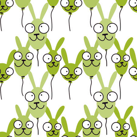 Seamless rabbits balloons pattern for kids and gifts and cards and linens and fabrics and textiles and packagingの写真素材