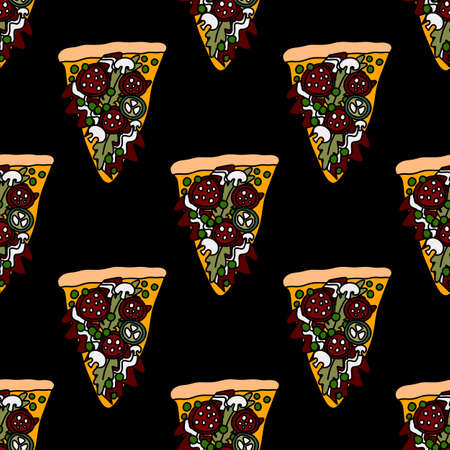 Pizza seamless pattern for fabrics and textiles and packaging and gifts and cards and linens and kids and wrapping paperの写真素材