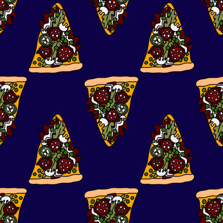 Pizza seamless pattern for fabrics and textiles and packaging and gifts and cards and linens and kids and wrapping paperの写真素材