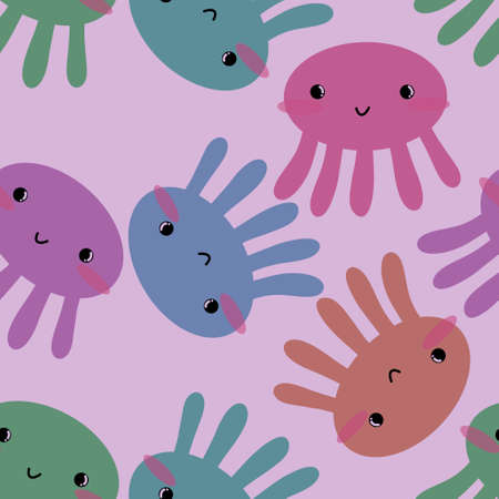 Kids seamless octopus pattern for fabrics and textiles and packaging and linens and gifts and cards...