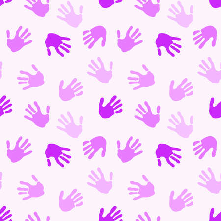 Seamless coloured handprint pattern for fabrics and packaging and gifts and cards and linens and kids and wrapping paperの写真素材