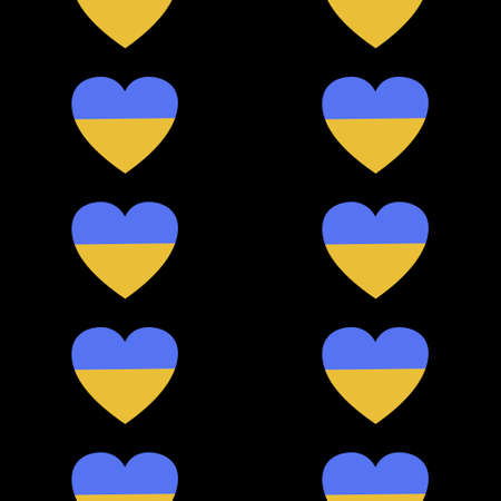 Seamless pray for Ukraine love flags pattern