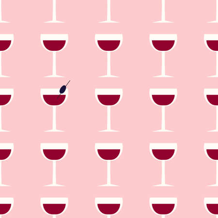 Seamless pattern with glass with wine for fabrics and textiles and linens and gifts and cards and kitchenの写真素材