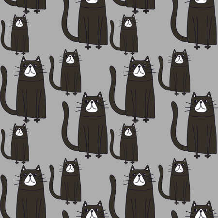 Animals seamless cats pattern for fabrics and textiles and packaging and gifts and cards and linens and kidsの写真素材