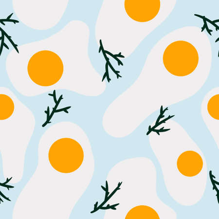 Kids seamless scrambled eggs pattern for fabrics and packaging and gifts and cards and linensの写真素材