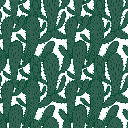 Floral seamless cactus pattern for fabrics and textiles and packaging and gifts and cards and linens and kidsの写真素材