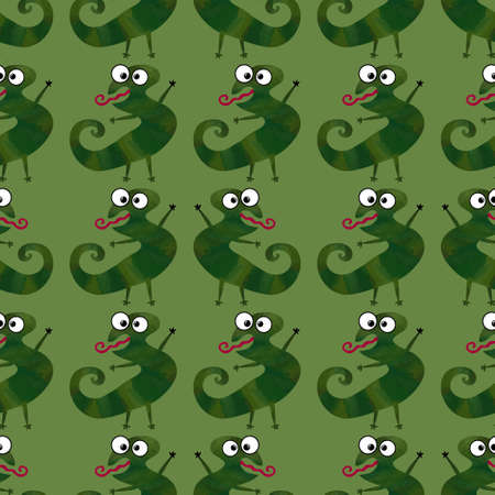 Kids seamless animals lizard pattern for fabrics and textiles and packaging and gifts and cards and linens and kidsの写真素材
