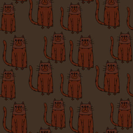Animals seamless cats pattern for fabrics and textiles and packaging and gifts and cards and linens and kidsの写真素材