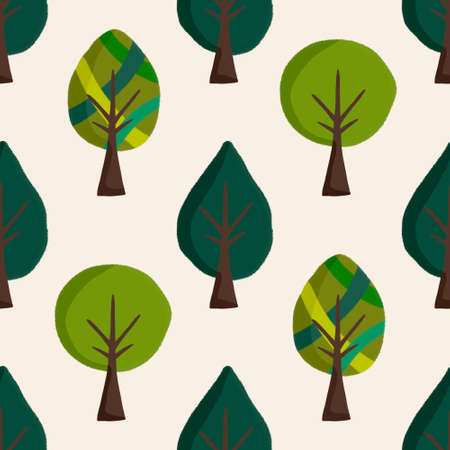 Floral seamless trees pattern for fabrics and textiles and packaging and gifts and cards and linens...