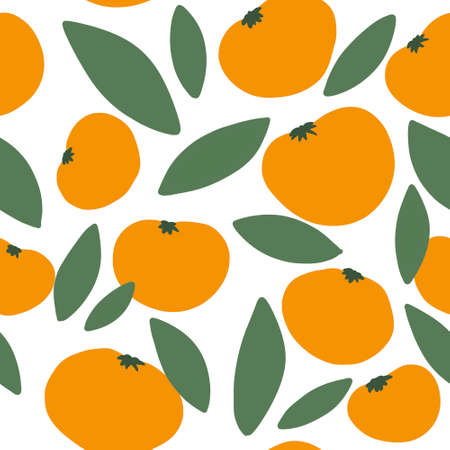 Summer fruit seamless oranges pattern for fabrics and textiles and packaging and gifts and cards and linensの写真素材