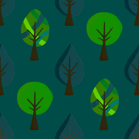 Floral seamless trees pattern for fabrics and textiles and packaging and gifts and cards and linens and kidsの写真素材