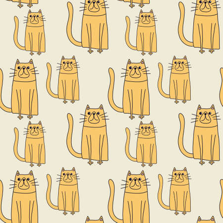 Animals seamless cats pattern for fabrics and textiles and packaging and gifts and cards and linens and kidsの写真素材