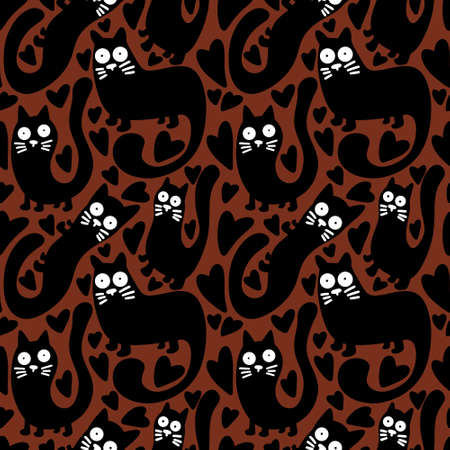 Animals seamless cats pattern for fabrics and textiles and packaging and gifts and cards and linens and kidsの写真素材