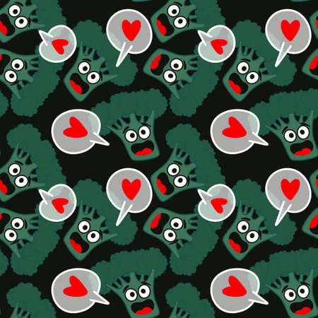 Kids seamless broccoli pattern for textiles and packaging and gifts and cards and linens and...