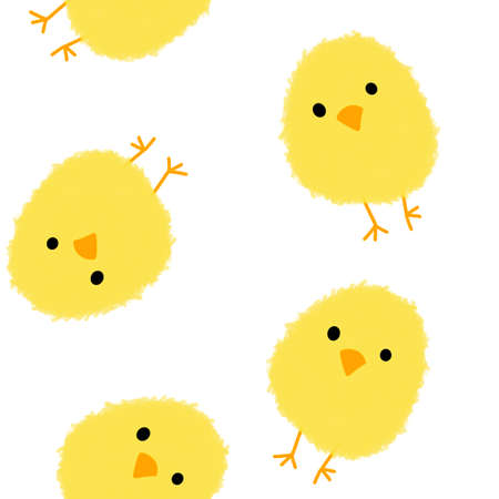 Seamless Easter pattern with chickenの写真素材