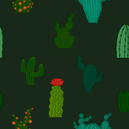 Floral seamless cactus pattern for fabrics and textiles and packaging and gifts and cards and linens and kidsの写真素材