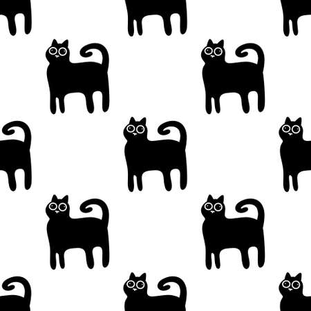 Halloween seamless cats pattern for fabrics and textiles and packaging and gifts and cards and linens and kidsの写真素材
