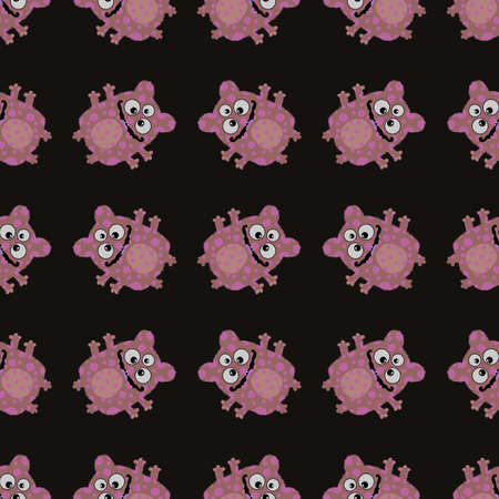 Kids seamless aliens monsters pattern for textiles and packaging and gifts and cards and linens and wrapping paperの写真素材