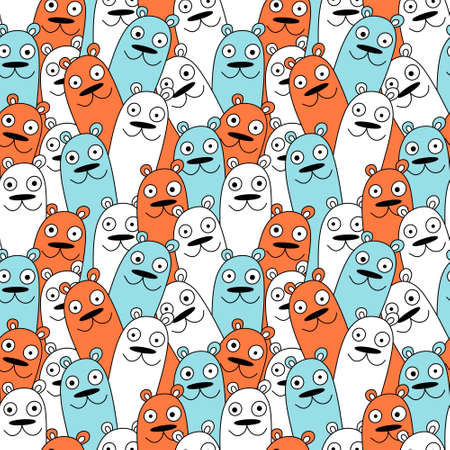Kids seamless cartoon bears pattern for fabrics and textiles and packaging and linens and kids and wrapping paperの写真素材