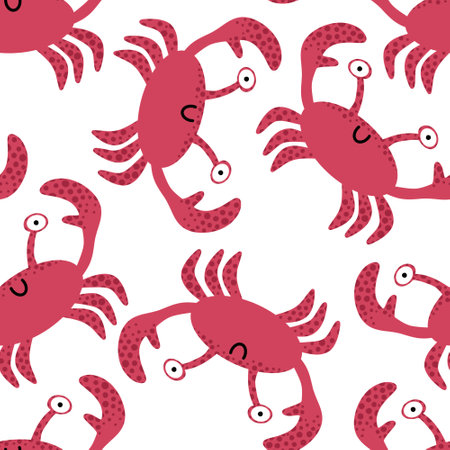 Summer sea seamless crabs pattern for fabrics and textiles and packaging and gifts and cards and linensの写真素材