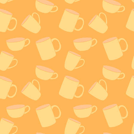Breakfast seamless cup pattern for fabrics and textiles and packaging and gifts and kitchen and kidsの写真素材