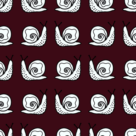 Animals seamless cute snails pattern for fabrics and textiles and packaging and gifts and cards and linens and kidsの写真素材