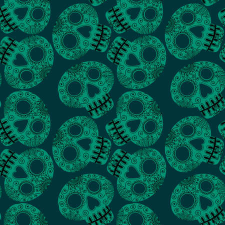 Halloween seamless scull pattern for fabrics and textiles and packaging and gifts and cards and linens and kidsの写真素材