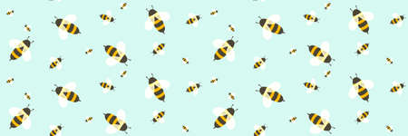 Kids seamless bee pattern for fabrics and packaging and gifts and cards and linens and wrapping paperの写真素材