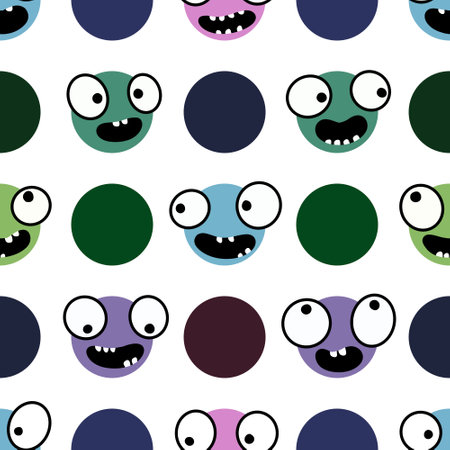 Kids seamless aliens monsters pattern for textiles and packaging and gifts and cards and linens and wrapping paperの写真素材