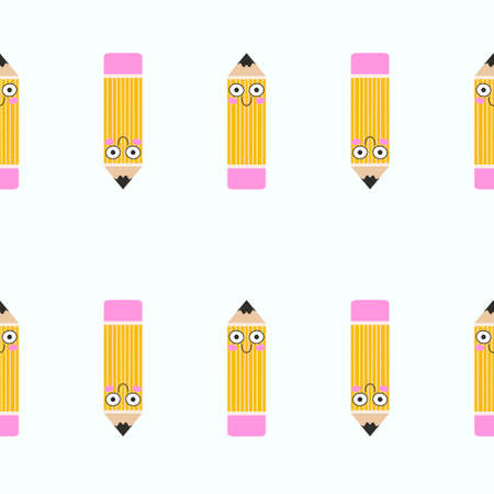 School pencil seamless kids pattern for textiles and packaging and gifts and linens and wrapping paper and hobbiesの写真素材