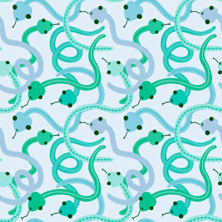 Cartoon seamless snakes pattern for textiles and packaging and gifts and cards and linens and kids and wrapping paperの写真素材