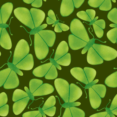 Summer seamless cartoon butterfly pattern for kids and gifts and cards and linens and fabrics and wrapping paperの写真素材