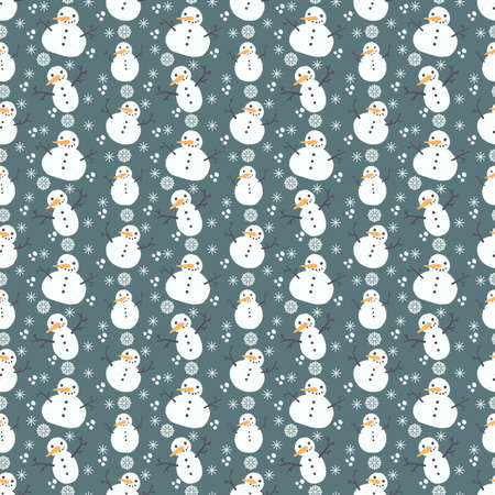 Winter seamless cartoon snowman pattern for kids and gifts and cards and linens and wrapping paper and fabrics and packaging. high quality photoの写真素材