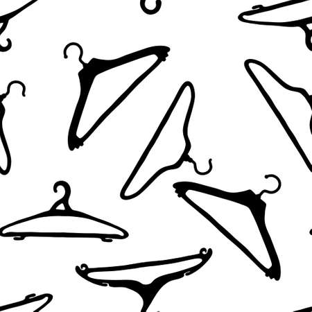 Cartoon seamless clothes hangers pattern for fabrics and wrapping paper and packaging and notebooks and shops and kids. high quality photoの写真素材