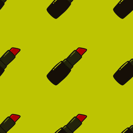Cartoon seamless lipstick pattern for wallpaper and fabrics and textiles and packaging and gifts and cards and lines and wrapping paper. high quality photoの写真素材