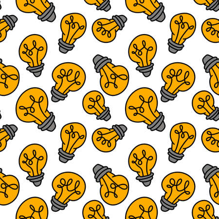 Kids seamless bulb and idea pattern for fabrics and wrapping paper and notebooks and packaging and textiles. high quality photoの写真素材