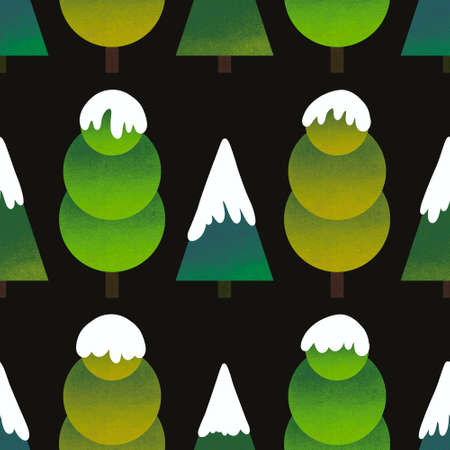 Autumn abstract seamless geometric trees pattern for fabrics and wrapping paper and linens and kids and packagingの写真素材