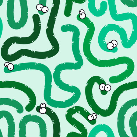 Cartoon seamless worms pattern for kids and gifts and wrapping paper and clothes and fabrics and notebooks. high quality photoの写真素材