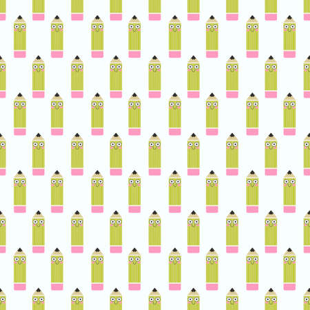 School pencil seamless kids pattern for fabrics and textiles and packaging and gifts and cards and linens and wrapping paper and hobbies. high quality photoの写真素材