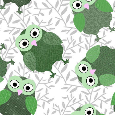 Cartoon seamless owl pattern for kids and fabrics and wrapping paper and notebooks and hobbies. high quality photoの写真素材