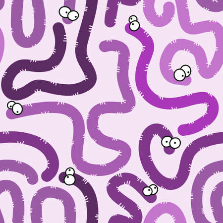 Cartoon seamless worms pattern for kids and gifts and wrapping paper and clothes and fabrics and notebooks. high quality photoの写真素材